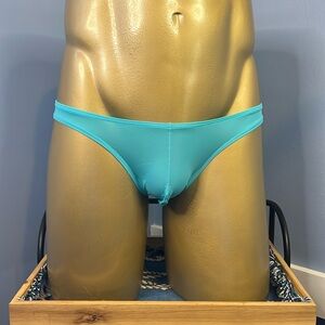 Blue Spandex Bikini Briefs Medium